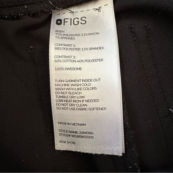 FIGS Zamora Nurse Medical Jogger Scrub Pants Black PO3478 - Picture 14 of 15